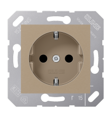 Штепсельная розетка SCHUKO 16А / 250В, пружинные зажимы; термопласт; бронзово-бежевый; CD500  CD5120BFBB  Jung