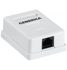 Розетка инф. настенная RJ45 кат. 5Е UTP 1 порт  CS2-1C5EU-12-G  GENERICA