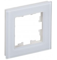 BRITE Рамка 1-ая РУ-1-2-БрБ стекло белый  BR-M12-G-K01  IEK