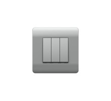 Переключатель 3-клавишный 10А, серебряный(NEW3-E)  431509  CHINT