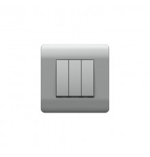 Переключатель 3-клавишный 10А, серебряный(NEW3-E)  431509  CHINT