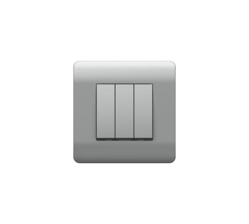 Переключатель 3-клавишный 10А, серебряный(NEW3-E)  431509  CHINT