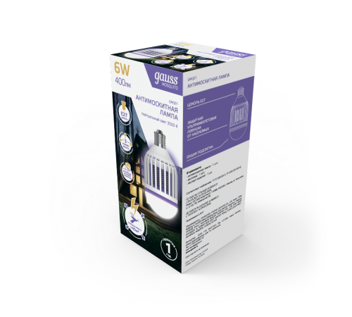 Антимоскитная Лампа светодиодная Mosquito, 6Вт, E27, 1/40  GMQ01  Gauss