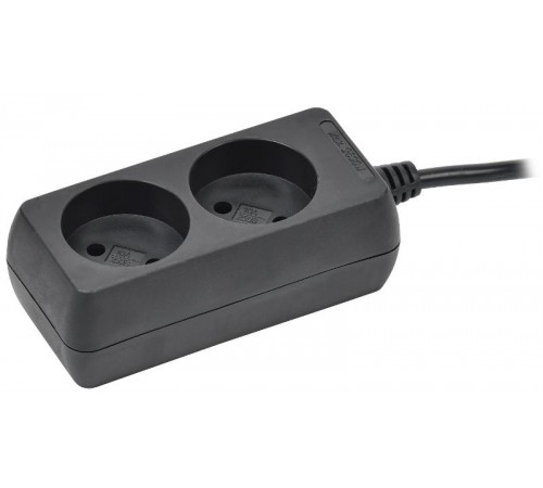 Удлинитель У2 2 места б/з 3м 2х0,75мм2 10А 250В чер.  WYP10-06-02-03-K02  IEK