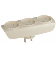 Тройник SP-3-I  3гн, без заземл. (сл. кость) (10/60/1200)  Б0017018  ЭРА