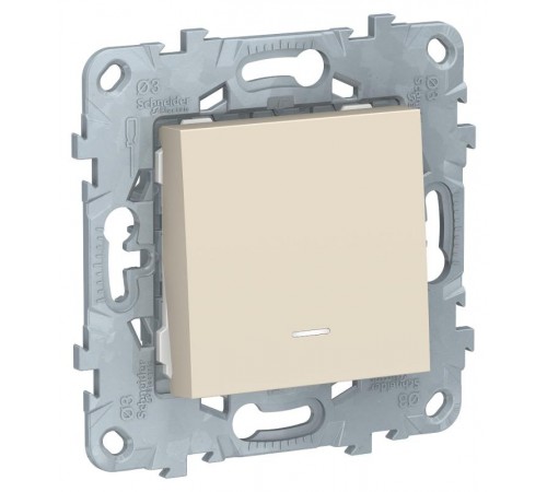 Unica New Бежевый Выключатель 1-клавишный, с подсветкой, сх. 1а  NU520144N  Schneider Electric