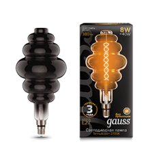 Лампа светодиодная LED Vintage Filament Flexible BD200 8W E27 200*410mm Gray 2700K 1/6  159802008  Gauss
