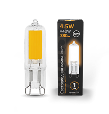 Лампа светодиодная LED G9 AC220-240V 4.5W 380lm 3000K Glass  107809104  Gauss