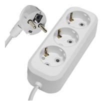 HM01-31-07 Удлинитель 3-местный с/з 3x0,75мм2, 7м, 220В, 10А, серия Home (У10-002), белый  39216  STEKKER