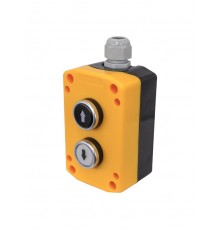 ПКУ22-2221-65У1, 1 белый цилиндр "" (НО), 1 чёрный цилиндр "" (НО), пост управления, IP65  (ЭТ)   ET014872   Электротехник