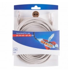 Пaтч-корд U/UTP, категория 5e, RJ45-RJ45, неэкранированный, PVC серый, 5м  06-3204  REXANT