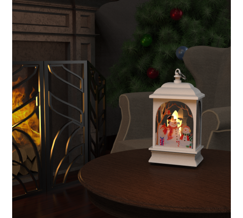 Фонарь новогодний светодиодный "Снеговик" серия Holiday, 0,1W, тёплый свет, белый, батарейки в комплекте, 1/100  HL030  Gauss