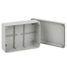 Распаячная коробка KORvp приборная подъездная открытой установки 190х140х75мм на винтах с гладкими стенками  Б0058944  ЭРА