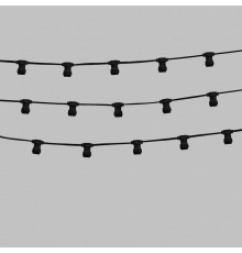 Гирлянда Белт-Лайт 2 жилы, 50м, шаг 40см, 125 патронов E27, IP65, черный плоский провод ПВХ 331-262  PROconnect