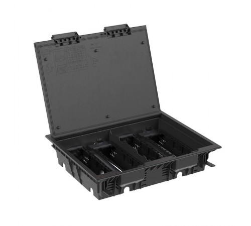 Лючок напольный c изменяемой глубиной, 24 модуля (12 постов 45*45мм) черный  88324  DKC