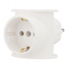 Тройник электрический универсальный 16 А одно гнездо с заземлением белый  11-1080  REXANT