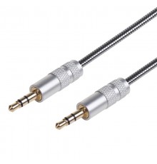 AUX-кабель в гибкой металлической оплетке 3.5 мм 1 м  18-4091  REXANT