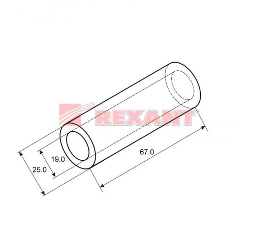 Гильза ГМЛ 150-19 (150 мм -  19 мм) ГОСТ 23469.3-79 (в упак. 2 шт.)  07-5362  REXANT