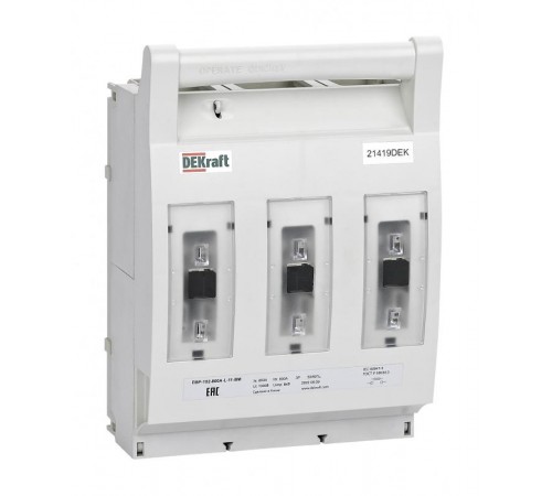 ПВР горизонтальный 800А 3ф отключение_1НО+1НЗ_навесной монтаж на шину_ПВР-102  21419DEK DEKraft