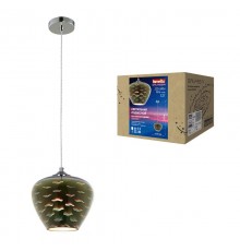 Светильник декор. подвесной, серия "Galassia" DLC-G447 E27 CHROME металл, стекло; цвет хром. d-200 мм, h-1165мм.  UL-00001830  Fametto