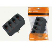 Блок на 4 гнезда 2П 2,5 А 250 B под плоскую вилку черный  SQ1806-0303  TDM