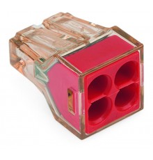 Клемма 4-проводная 1.5 - 4.0 мм2 одножильный красный (уп/100шт)  773-604  WAGO