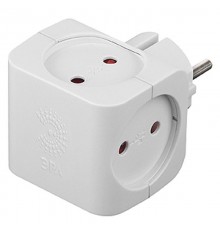 Тройник SP-4-W  4гн, без заземл (белый) (10/60/2880) Б0005103  ЭРА