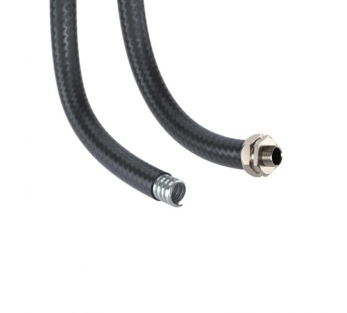 Металлорукав DN 10мм в гладкой PU оболочке, Dвн 10,0 мм, Dнар 15,0мм, 50м, цвет черный  607PU10N  DKC