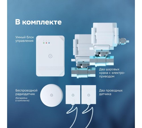 Умная система защиты от протечек воды Wi-Fi 3/4 дюйма  O2U202W1R  Sber