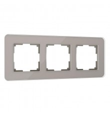 W0032417/ Рамка на 3 поста Elite (дымчатый, стекло)  a057876  Werkel