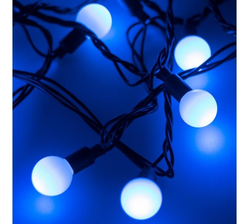 Светодиодная гирлянда ARD-BALL-CLASSIC-D23-10000-BLACK-80LED BLUE (230V, 3.5W)  025600  Arlight