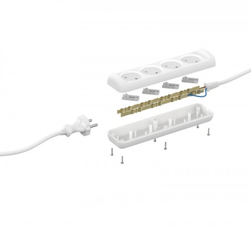 UX-4-3m Удлин-ль без заземл,2x0.75мм2, ШВВП, 4гн, 3м (5/20/720)  Б0038560  ЭРА