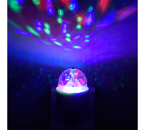 Светильник розеточный с фиксированной проекцией "диско", 3W, белый 1/100  DIY0041  Gauss