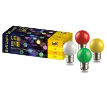 Лампы светодиодные декор. набор 10 шт G45 шар 1Вт 230В MIX E27 для белт-лайта  LLE-G45-1-230-MIX-E27-10  IEK