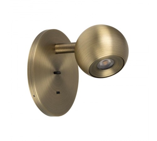 Светильник SP-OTTORI-WALL-CHARGE-6W Warm3000 (BR, 30 deg, 230V, USB-C) (Arlight, IP20 Металл, 3 года)  058483  Arlight