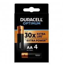 Батарейки Duracell 5014061 АА алкалиновые 1,5v 4 шт. LR6-4BL Optimum,  Б0056020  Duracell