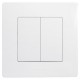 Etika Белый Выключатель 2-х клавишный, 10А, винтовые клеммы  672202  Legrand