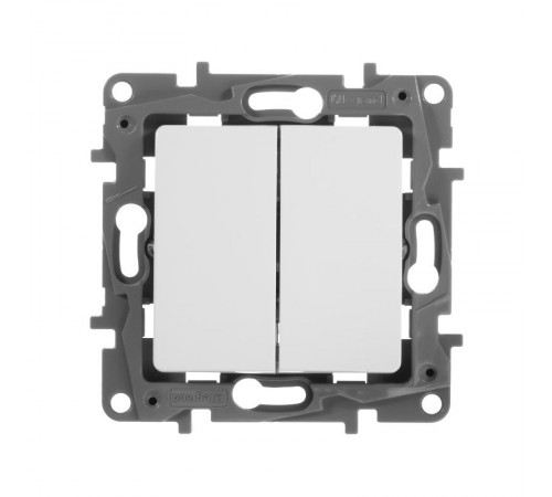 Etika Белый Выключатель 2-х клавишный, 10А, винтовые клеммы  672202  Legrand