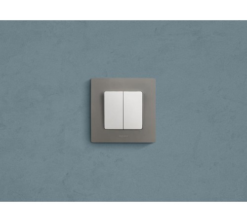 Etika Белый Выключатель 2-х клавишный, 10А, винтовые клеммы  672202  Legrand
