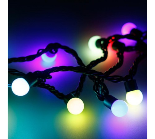 Светодиодная гирлянда ARD-BALL-CLASSIC-D17.5-10000-BLACK-100LED RGB (230V, 7W)  025585  Arlight