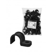 Крепеж-скоба для трубы 25 мм односторонняя для прямого монтажа (50 шт.) черная   SQ0405-6113  TDM
