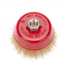 Щетка чашечная для УШМ витая латунированная проволока 100 мм М14  KR-91-1209  Kranz