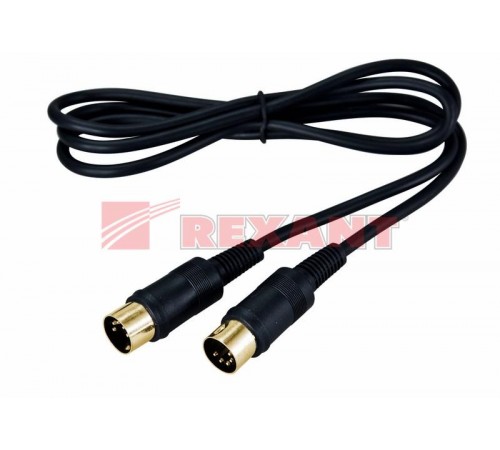 Шнур DIN 5 Pin - DIN 5 Pin, длина 1,5 метра (GOLD)  17-2522  REXANT
