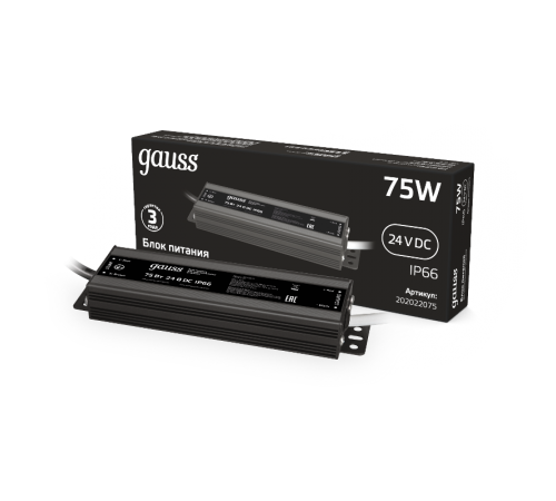 Блок питания 75W 24V IP66 1/50  202022075  Gauss