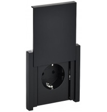 FORTE&PIANO Розетка с заземлением, со шторками, с крышкой безвинтовое крепление 16А IP44 FP119 черный  FP-R16-16-1-44-K02  IEK