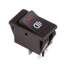 Выключатель клавишный 12V 35А (4с) ON-OFF с красной LED подсветкой  36-4440  REXANT