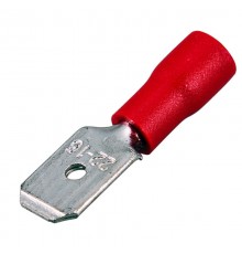 Клемма плоская изолированная штекер 6.3 мм 0.5-1.5 мм (РПи-п 1.5-(6.3)) красная  08-0313  REXANT