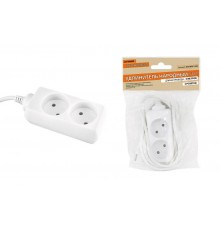 Удлинитель народный  УН2  2 гнезда, 5метров, б/з, ШВВП 2х0,75 мм2  6А/250В  SQ1303-1232  TDM