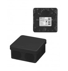 Коробка распаячная, двухкомпонентная, ОП 80х80х40 мм, IP66, 8 вх., черная, инд. штрихкод  SQ1401-2912  TDM