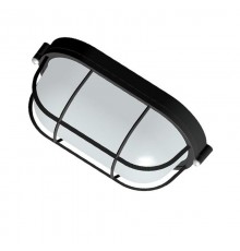 Светильник для ЖКХ под лампу "Банник" 1402 Овал малый НПП 03-60-022 IP65 матовый /корпус с решеткой черный ГИ  1005500941  Элетех